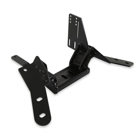 Transmission Crossmember For 3Rd Gen F Body Cars With Plate Steel Construction CAD Designed For Strength And Weight Reduction Built In Divorced Adjustable Torque Arm Bracket Dual Arch Exhaust Passages For Superior Ground Clearance, black plate steel