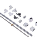 400 Millimeter T8 Lead Screw Kit with optical axes, sliding blocks, pillow blocks, and coupling components for 3D printer