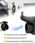 PA6 EV Charger Holder for SAE J1772 Electric Vehicles, Wall Mount Dock with Fireproof UL94 V-0 material, shown with user