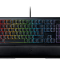 Badass Gaming Keyboard Featuring Mechanical Membrane Keys Dope RGB Lighting Smooth As Silk Typing And Killer Tactile Click Feel, top view.