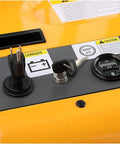 ApolloLift Counterbalanced Electric Pallet Stacker control panel with charger, key slot, and battery indicator.