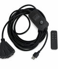 Heavy Duty Outdoor Extension Cord With Dusk To Dawn Timer And Three Outlets Featuring 100 Ft Wireless Remote for easy outdoor use.