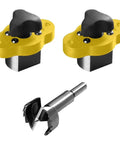 Rock Solid Magnetic Clamping Jig Set Of 2 Featuring 95lbs Hold Force Plus 30mm Forstner Bit on a white background.