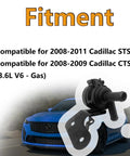 Top Notch Electric Auxiliary Water Pump Direct Fit For Cadillac Sts Cts 2008 Through 2011 3.6L V6 Gas Engine showing fitment details.