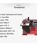 Heavy Duty Electric Belt And Disc Sander Featuring A Kickass 3450Rpm Motor - Benchtop sander with 100mm width and 150mm diameter.