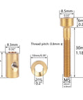 Diagram of Road Ready Titanium Bolt Nut Washer Set For Cycling Thomson Seatpost Gold 2 Pieces M5x30mm Hardware With Nuts And Washers