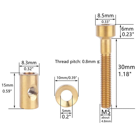 Diagram of Road Ready Titanium Bolt Nut Washer Set For Cycling Thomson Seatpost Gold 2 Pieces M5x30mm Hardware With Nuts And Washers