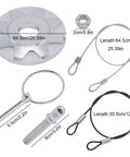 Components of Beefed Up Hood Pins Kit For Cars And Off Road Rigs Universal Racing Hood Lock Pins with dimensions shown