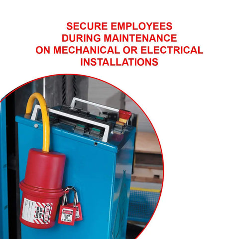 Lockout Tagout Electrical Plug Lockout Device For 220-550 Volts With OSHA Compliant Safety Lock Rotating Design For Easy Installation And Reconnection Prevention