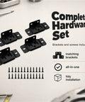 Heavy Duty Stainless Steel Hidden Corner Brackets With Screws For Cabinets Tables And Chairs DIY Repair Set with screws visible