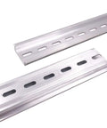 Set Of 20 Slotted Aluminum DIN Rail Pieces RoHS Compliant 7.5 Inch Long 35mm Wide 7.5mm High Heavy Duty Modular Electric Rail