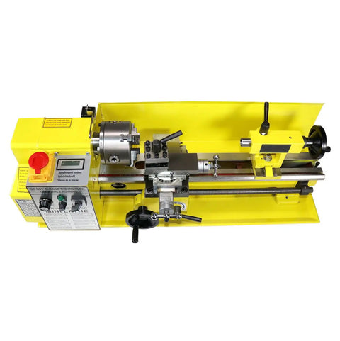 Heavy Duty 7 X 14 Precision Benchtop Mini Milling Lathe With Smooth Variable Speed Up To 2500 RPM and Digital Readout top view.