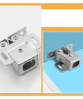 Grab This 16-piece Cabinet Latch Spring Buckle Set With Double Roller Catch, metallic latch for cupboard door installation.