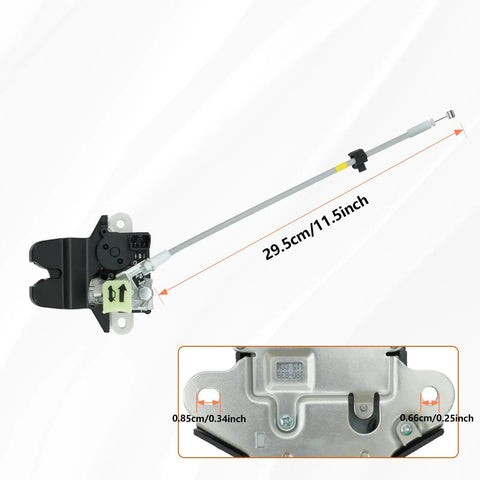 Kia Optima Rear Trunk Latch Actuator Replacement For 2016 To 2020 Models with dimensions highlighted