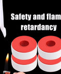 3 Pack 15M 1 Inch PTFE Thread Seal Tape For Plumbing And HVAC Waterproof Seal Tape Heavy Duty Leak-Proof Plumber Grade Fits Most Threaded Pipes And Fittings 6x2.4cm with flame retardant feature displayed with flame