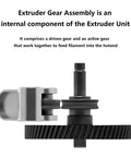 Side view of Hardened Steel Extruder Gear Kit with DLC Coated Shaft for A1 and A1 Mini 3D Printers, showing gear teeth.