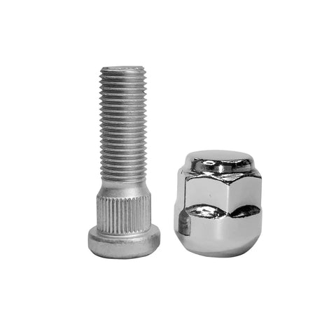 Chrome Wheel Lug Nut Stud Set M14x1.50 For Honda Odyssey Pilot Ridgeline MDX RLX ZDX Acura Models 2009 To 2021 Replacement close-up
