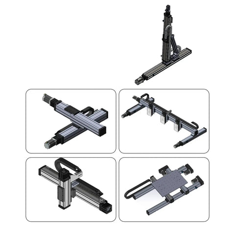 FSL80 Ball Screw Linear Guide Rail Motion Stage Slide Actuator Module For Router Automation 1100mm steel design showcasing components for CNC use.