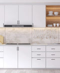 Modern kitchen with Matte Black Drawer Pulls 10 Pack With 3 Inch Center To Center Hole Spacing For Cabinets And Furniture Upgrade.