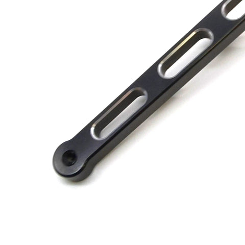 Extended 9.84 Inch Heel Toe Shifter Lever Fits Harley FL Softail 1986 And Up Touring Road Glide Electra Glide Road King And 2008 And Up Trike Tall Rider Friendly Black black aluminum lever close-up