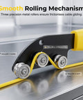 Heavy Duty Stainless Steel Cable Straightener Tool With Ergonomic Anti Slip Handle showing smooth rolling mechanism with precision rollers.