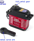 Beefy 55Kg Digital Servo With Full Metal Helical Gear Brushless Motor IP68 For RC Cars, 25T metal servo arm visible