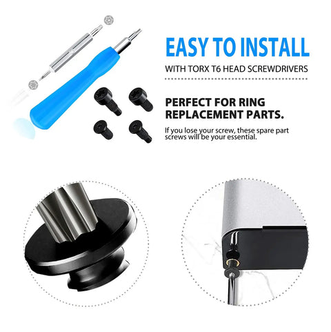 Fast Wall Charger And Replacement Ring Doorbell Screwdriver Kit With Orange Charging Cable And Blue Screws For All Ring Video Doorbell Models
