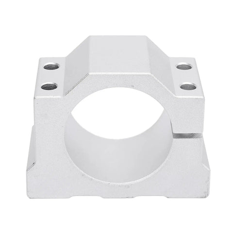 Premium Heavy Duty Spindle Clamp Mounting Bracket For 45Mm Cnc Router Motor Hella Stable Beefy Aluminum Workhorse Design Featuring Four Fastening Screws – front view of solid aluminum clamp.