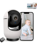1080P Indoor Security Cam With 64GB SD Card, Two Way Audio, Baby Monitor And Pet Surveillance, WiFi 2.4G, phone display