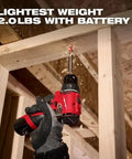 Subcompact Cordless Impact Drill Driver With Brushless Motor And 3 8 Inch Steel Chuck Providing Smooth Power In An Ultra Portable Bare Tool Form Factor Designed To Slash Job Time And Crush Tough Projects Without Making Users Sweat. User drilling into wood with lightweight drill.