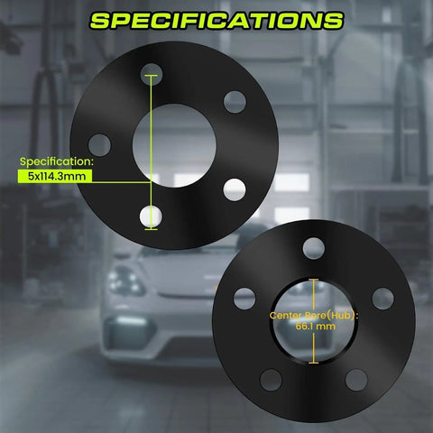 Built Tough 5MM Wheel Spacers For Nissan 350Z And Infiniti G37 Set Of Two with 5X114.3 Bolt Pattern specifications image.