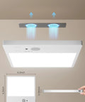 Battery Powered Motion Sensor LED Light With Remote, Magnetic Dimmable Closet Shower Light dimensions and installation.