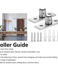 2 Pack Stainless Steel Barn Door Floor Guide Set With Flush Mount stay roller and wall mount guide, screws and anchors included.