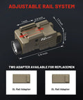 Beefed Up 800 Lumen Pistol Light With Red Laser USB Rechargeable Slidable Rail Desert Tan Adjustable Rail System