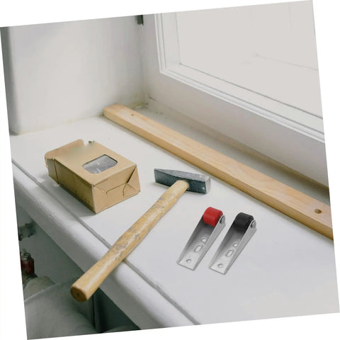 Anti Sag Heavy Duty Directional Caster Wheels For Sliding Barn Doors And Gate Rollers, tools including a hammer and caster brackets.