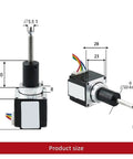 Nema 11 Fixed Shaft Ball Screw Stepper Motor Assembly Drop In Ready Heavy Duty Precision Motion Control dimensions and specifications