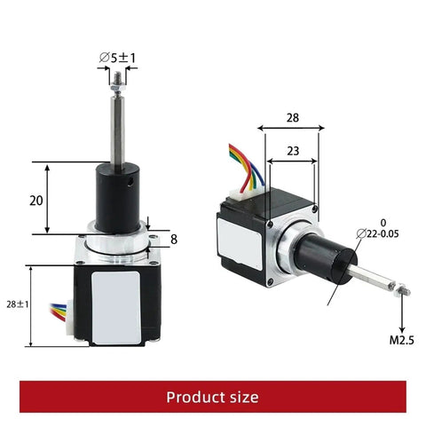 Nema 11 Fixed Shaft Ball Screw Stepper Motor Assembly Drop In Ready Heavy Duty Precision Motion Control dimensions and specifications