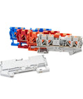 50 Pack PT 2.5 Quattro 4 Wire Terminal Block For DIN Rail With Spring Clamp Quick Safe Electrical Connection 0.5mm2 Compact