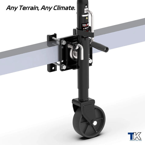 6 Inch Boat Trailer Jack Wheel Replacement, 1200 Lbs Load Capacity, universal 2 inch wide, 5/8 inch bore, side view