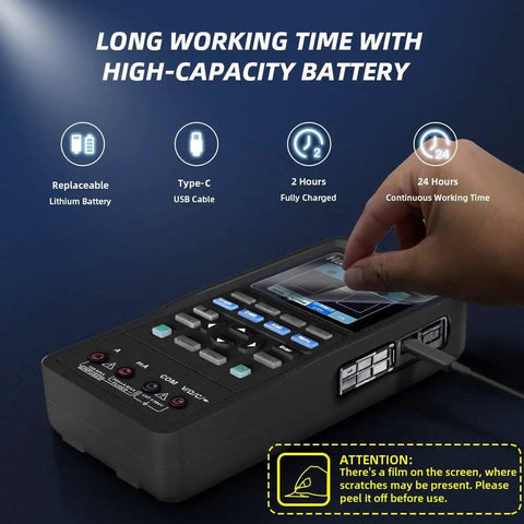 3 In 1 Handheld Oscilloscope With 40 MHz 2 Channel Automatic Digital Oscilloscope, Multimeter And Waveform Generator, LCD Color Screen