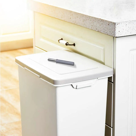 Heavy Duty Hydraulic Door Damper With Dead Silent Soft Close Piston Pump For No Sweat Setup On Bottom Or Side Hinged Trash Laundry Chute Doors on white trash can.
