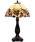 Pink Wisteria Tiffany Style Stained Glass Table Lamp With Warm White Glow Handmade 14 Inch Wide By 22.5 Inch Tall E26 Bulb Not Included