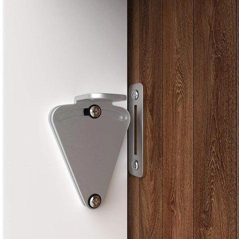 Stainless Steel Barn Door Lock Hardware Sliding Privacy Latch For Closet Shed Pocket Doors And Wood Gates Brushed Nickel Finish