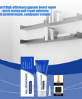 Fast Drying Drywall Repair Kit With Scraper 2026 Upgrade Wall Mending Paste with nozzle and sandpaper, side view packaging.