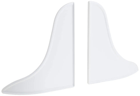 White Plastic Bath Tub Splash Guard 9 Inch By 10.75 Inch Curved Water Redirector For Shower Enclosures, two-piece set