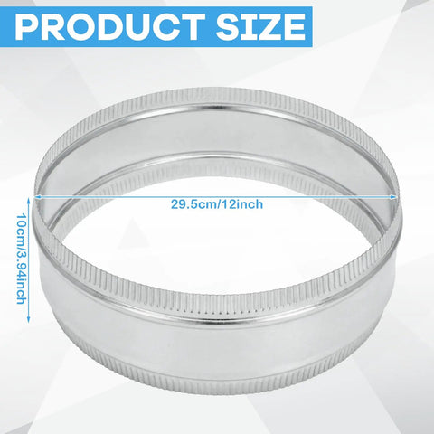 12 Inch Heavy Duty Duct Coupler For HVAC Systems Flexible Galvanized Steel Straight Dryer Vent Connector with dimensions