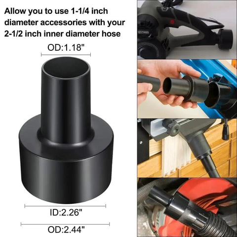 9 Piece Vacuum Attachment Set For Shop Vac With Two And A Half Inch To One And A Quarter Inch Adapter shown in use
