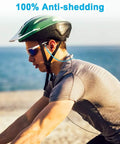 Cyclist wearing sunglasses with 5 Pack Premium Leather Eyeglass Straps Anti Slip Eyewear Chains Lanyard during ride