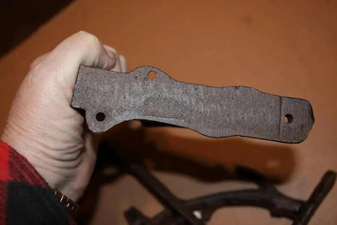 Close-up of Tree Branch Themed Shelf Brackets Set Of Six, Heavy Duty Rustic Steel Supports For Open Shelves, Model B76
