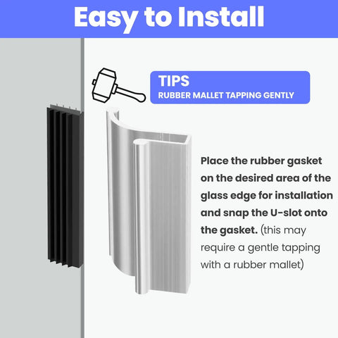 Hella Smooth Chrome Shower Door Handle For Frameless Sliding Glass Doors with rubber gasket and installation tips